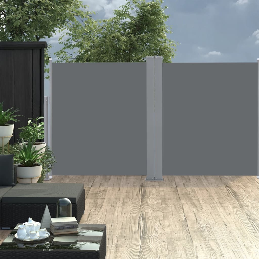 VidaXL Windscherm uittrekbaar 140x600 cm antraciet