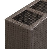 vidaXL Plantenbak verhoogd met 4 potten 80x22x79 cm poly rattan bruin