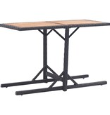 VidaXL Tuintafel massief acaciahout en poly rattan zwart