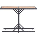 VidaXL Tuintafel massief acaciahout en poly rattan zwart