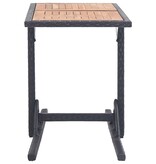 VidaXL Tuintafel massief acaciahout en poly rattan zwart