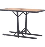 VidaXL Tuintafel massief acaciahout en poly rattan zwart
