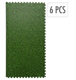 vidaXL Vloermatset 6 st tegels grasprint groen