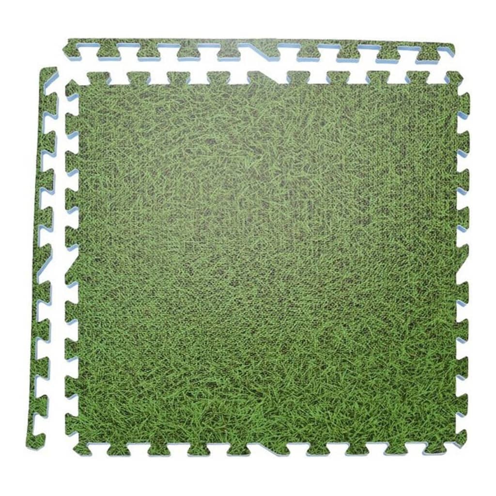 vidaXL Vloermatset 6 st tegels grasprint groen