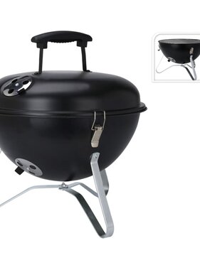 vidaXL Kogelbarbecue 37 cm zwart