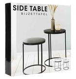 vidaXL Bijzettafelset 2 st met houten blad zwart