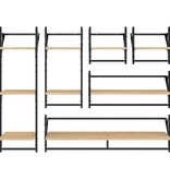 vidaXL 6-delige Wandschappenset met stangen bewerkt hout sonoma eiken