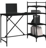 VidaXL Computerbureau met schappen 120x47x109 cm zwart