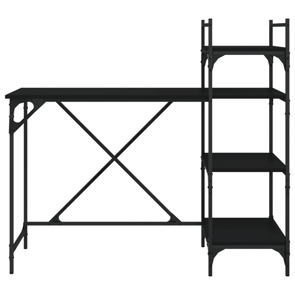 VidaXL Computerbureau met schappen 120x47x109 cm zwart