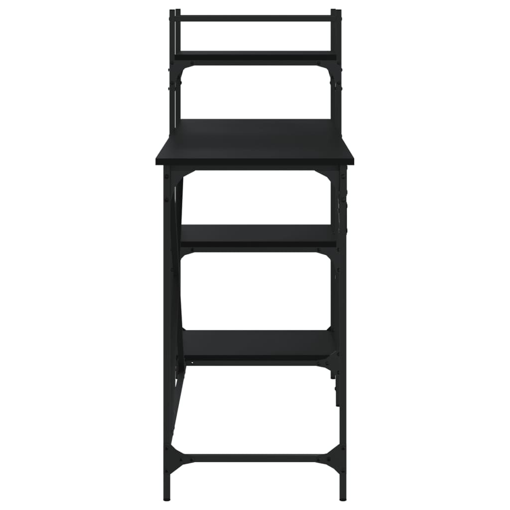VidaXL Computerbureau met schappen 120x47x109 cm zwart