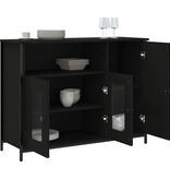VidaXL Dressoir 100x35x75 cm bewerkt hout zwart