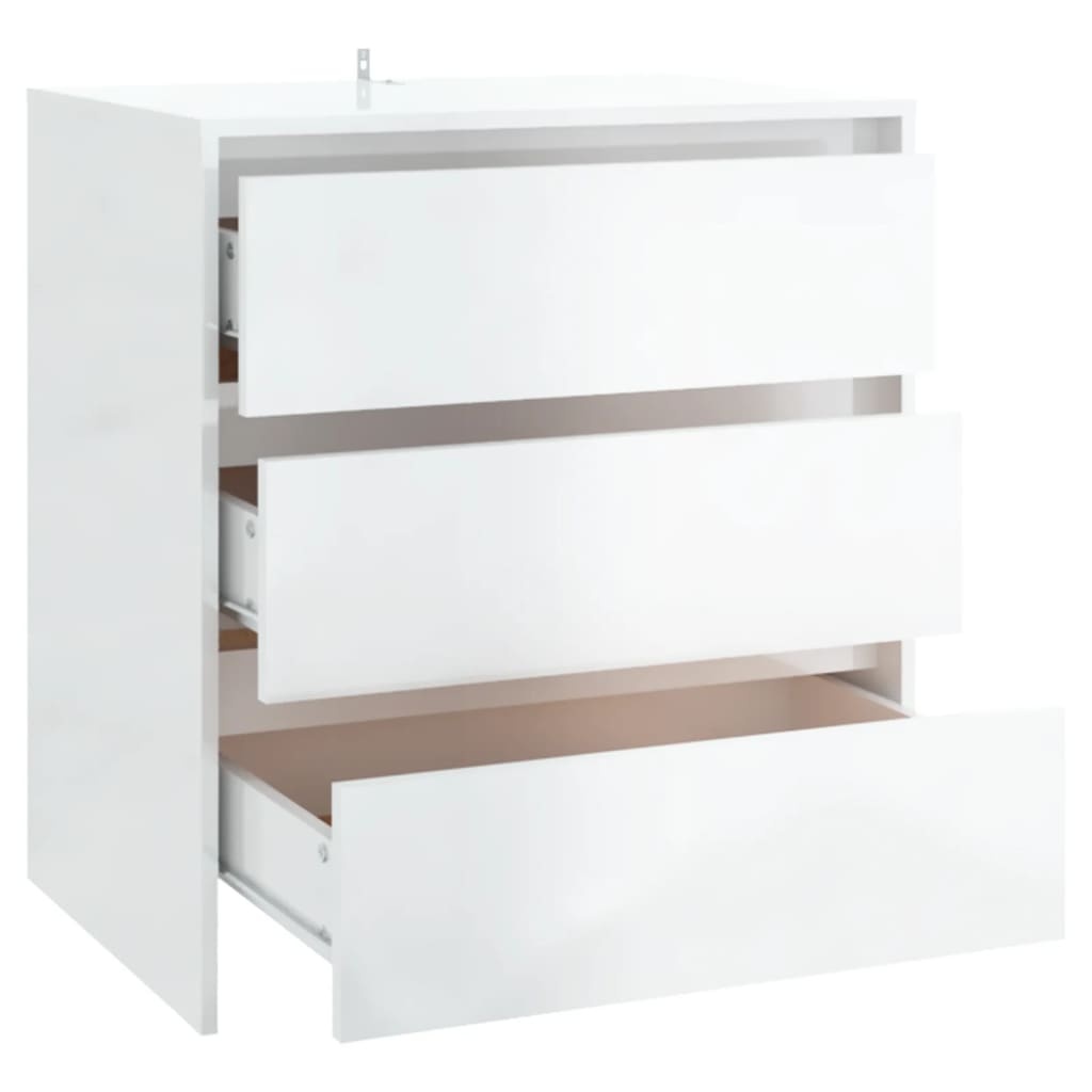 VidaXL Dressoir 70x41x75 cm spaanplaat hoogglans wit