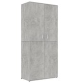 vidaXL Schoenenkast 80x39x178 cm spaanplaat betongrijs