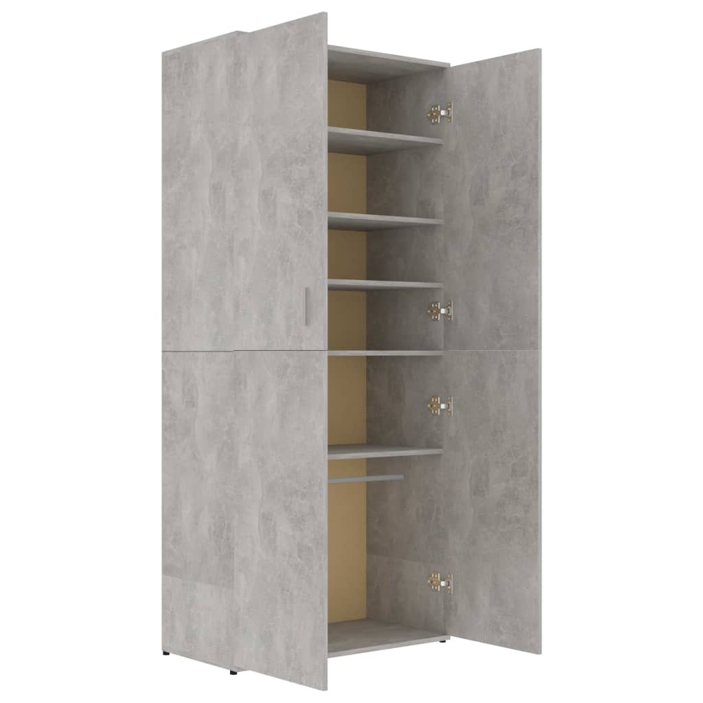 vidaXL Schoenenkast 80x39x178 cm spaanplaat betongrijs