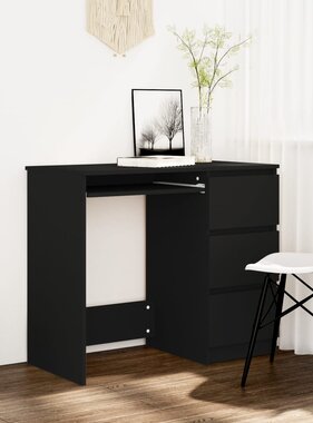 VidaXL Bureau 90x45x76 cm spaanplaat zwart