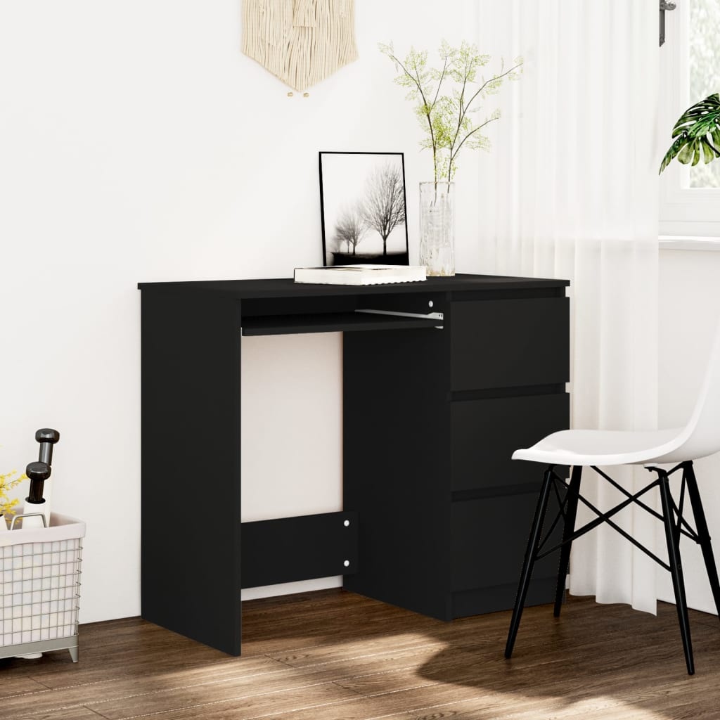 VidaXL Bureau 90x45x76 cm spaanplaat zwart