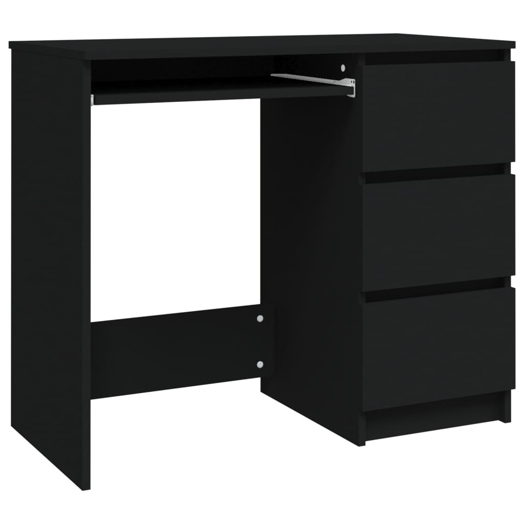 vidaXL Bureau 90x45x76 cm spaanplaat zwart