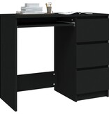 vidaXL Bureau 90x45x76 cm spaanplaat zwart