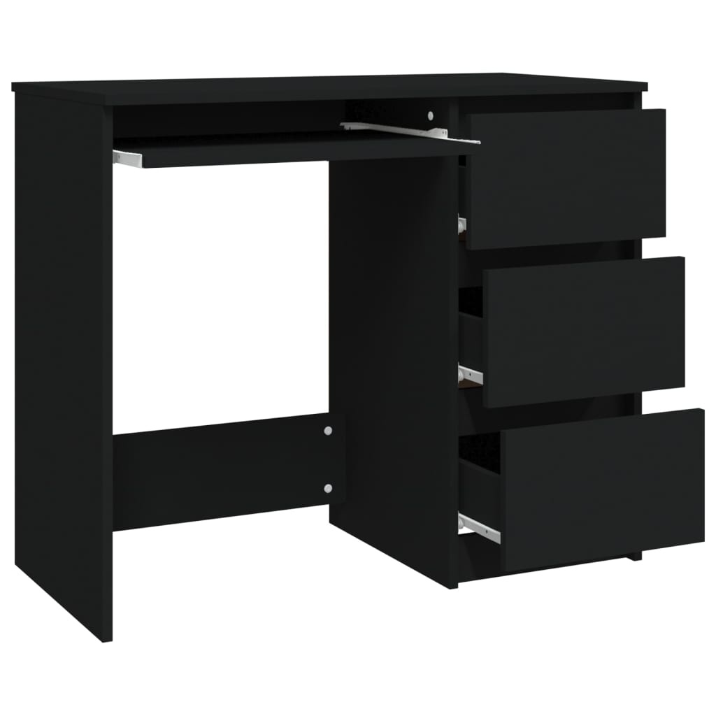 VidaXL Bureau 90x45x76 cm spaanplaat zwart