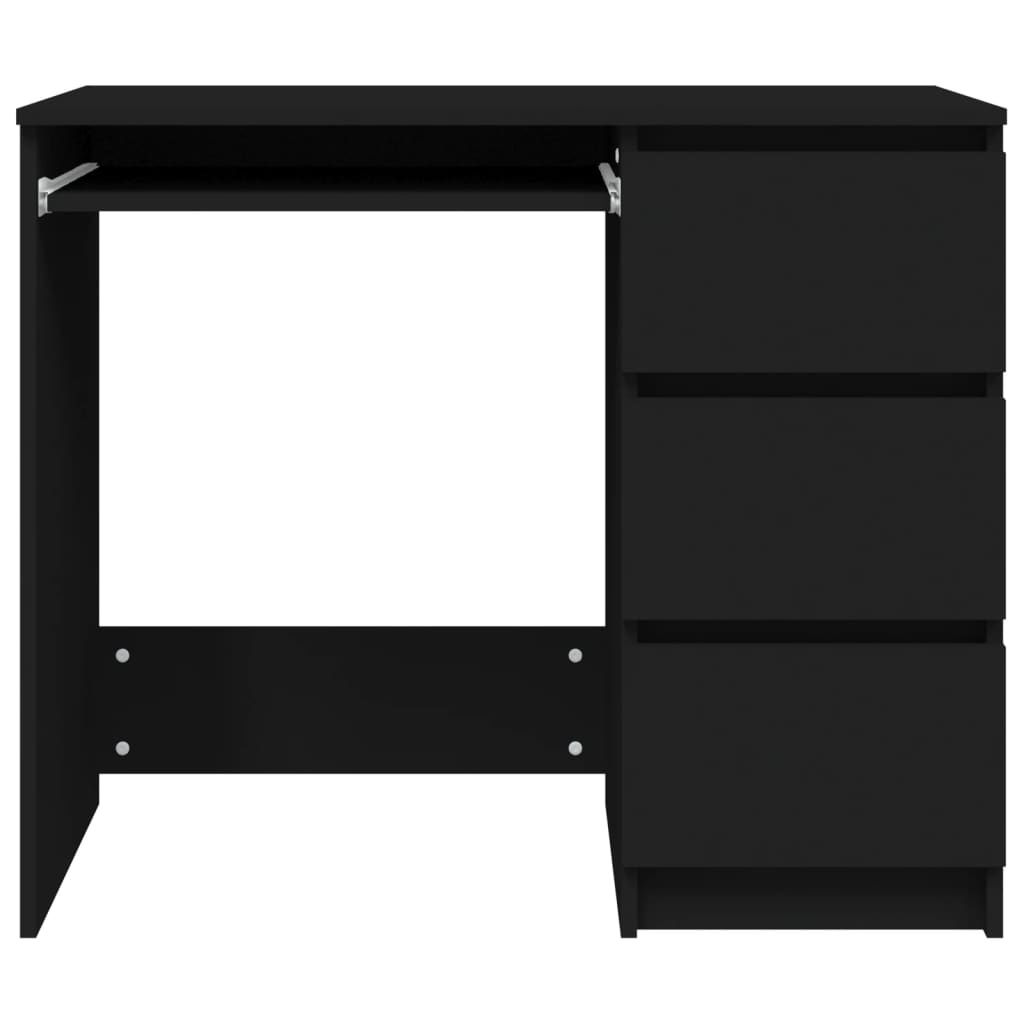 vidaXL Bureau 90x45x76 cm spaanplaat zwart