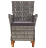 VidaXL Tuinstoelen 2 st met kussens poly rattan grijs