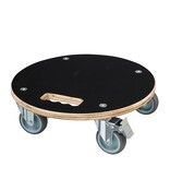 vidaXL Plantentrolley rond Ø38 cm hout zwart