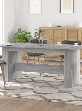 vidaXL Eettafel 180x90x76 cm bewerkt hout grijs sonoma eikenkleurig