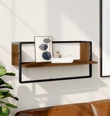 VidaXL Wandschap met stang 65x25x30 cm bruin eikenkleur