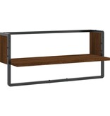 VidaXL Wandschap met stang 65x25x30 cm bruin eikenkleur