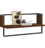 VidaXL Wandschap met stang 65x25x30 cm bruin eikenkleur