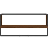 VidaXL Wandschap met stang 65x25x30 cm bruin eikenkleur