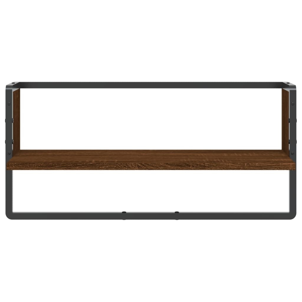 VidaXL Wandschap met stang 65x25x30 cm bruin eikenkleur