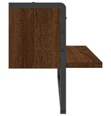 VidaXL Wandschap met stang 65x25x30 cm bruin eikenkleur