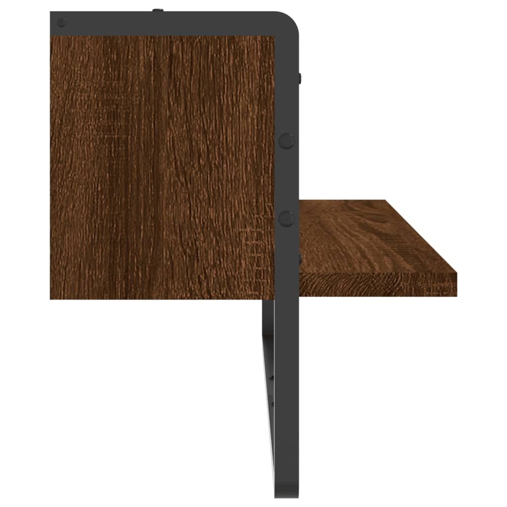 VidaXL Wandschap met stang 65x25x30 cm bruin eikenkleur