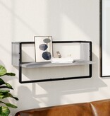 VidaXL Wandschap met stang 65x25x30 cm grijs sonoma eikenkleurig