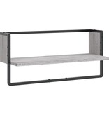 VidaXL Wandschap met stang 65x25x30 cm grijs sonoma eikenkleurig