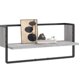 VidaXL Wandschap met stang 65x25x30 cm grijs sonoma eikenkleurig