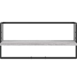 VidaXL Wandschap met stang 65x25x30 cm grijs sonoma eikenkleurig