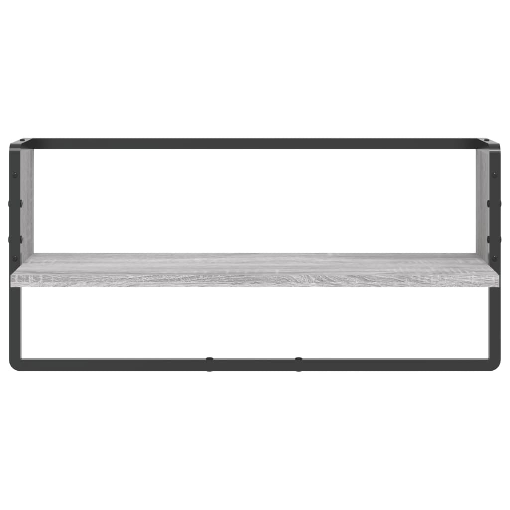 VidaXL Wandschap met stang 65x25x30 cm grijs sonoma eikenkleurig