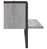 VidaXL Wandschap met stang 65x25x30 cm grijs sonoma eikenkleurig