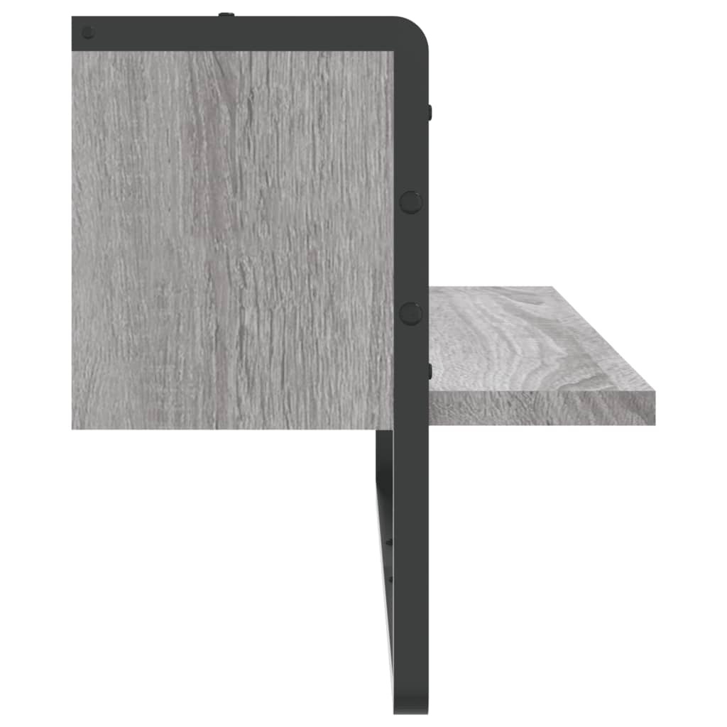 VidaXL Wandschap met stang 65x25x30 cm grijs sonoma eikenkleurig