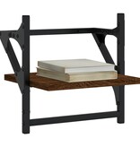 VidaXL Wandschappen met stangen 2 st 30x25x30 cm bruin eikenkleur