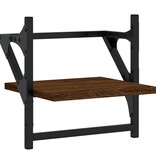 VidaXL Wandschappen met stangen 2 st 30x25x30 cm bruin eikenkleur