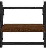 VidaXL Wandschappen met stangen 2 st 30x25x30 cm bruin eikenkleur
