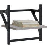 VidaXL Wandschappen met stangen 2 st 30x25x30 cm grijs sonoma eiken