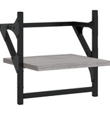 VidaXL Wandschappen met stangen 2 st 30x25x30 cm grijs sonoma eiken