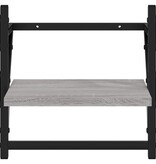VidaXL Wandschappen met stangen 2 st 30x25x30 cm grijs sonoma eiken