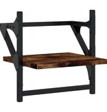 VidaXL Wandschappen met stangen 2 st 30x25x30 cm gerookt eikenkleurig