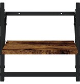 VidaXL Wandschappen met stangen 2 st 30x25x30 cm gerookt eikenkleurig