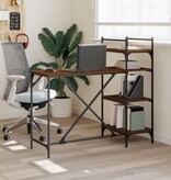 VidaXL Computerbureau met schappen 120x47x109 cm bruin eikenkleur